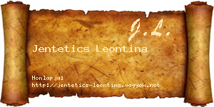 Jentetics Leontina névjegykártya